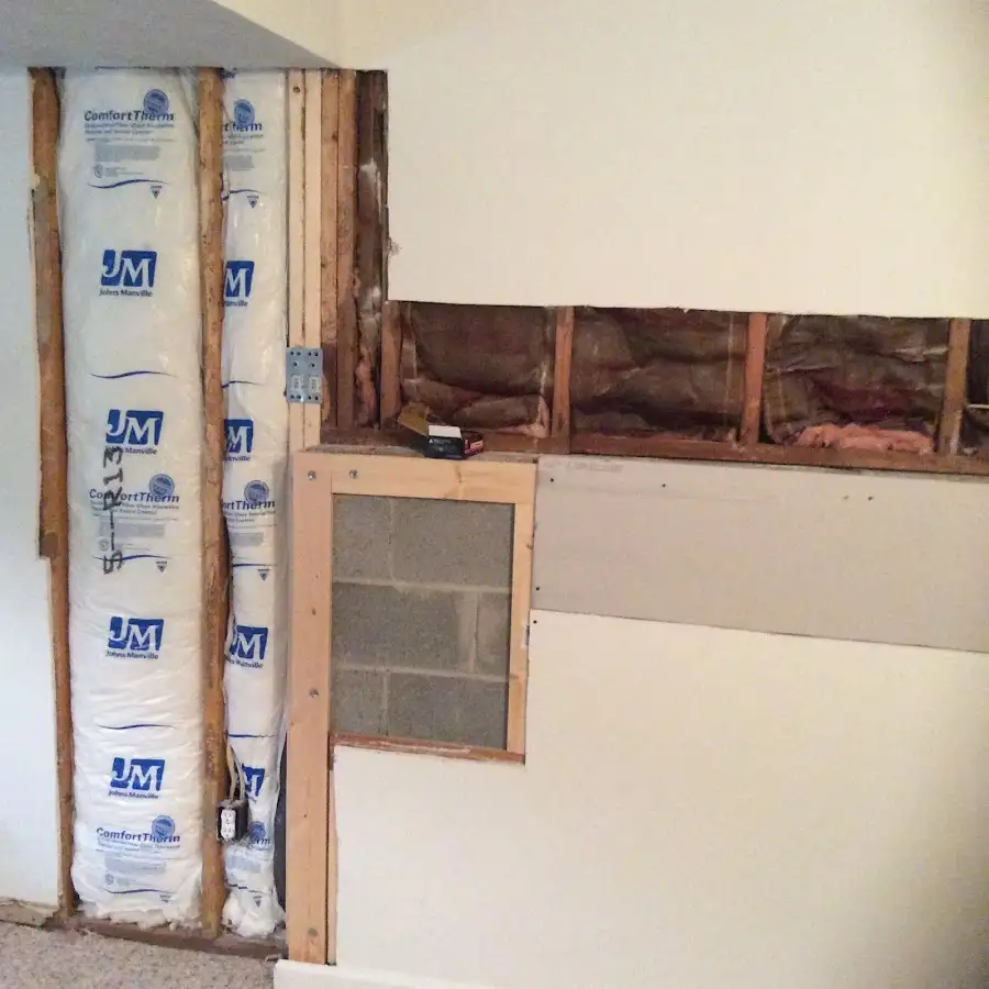 Wall insulation replacement during Basement Flood Cleanup in Lorain
